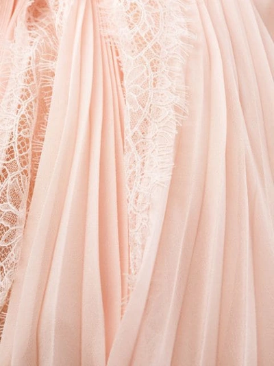 Shop Giambattista Valli V-neck Lace Midi Dress In Pink