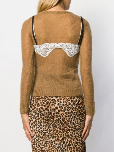 Shop N°21 Two-layer Knitted Jumper In Neutrals