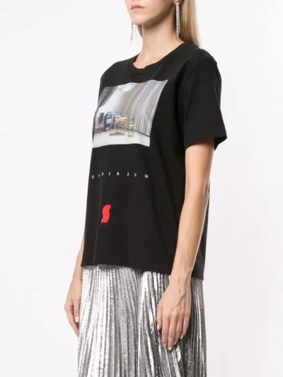 Shop Undercover Contrast Print T-shirt In Black