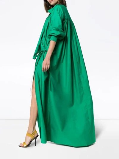 Shop Rosie Assoulin Long Draped Dress In Green