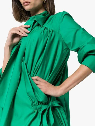 Shop Rosie Assoulin Long Draped Dress In Green