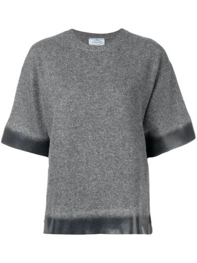 Shop Prada Gradient Knit Jumper In Grey