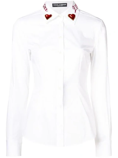 Shop Dolce & Gabbana Collar Detail Shirt - White