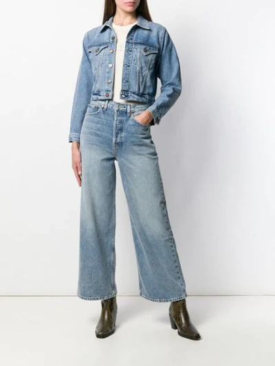 Shop Re/done Wide-leg Flared Jeans In Blue