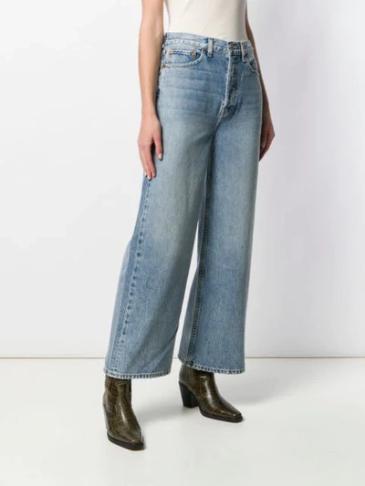 Shop Re/done Wide-leg Flared Jeans In Blue