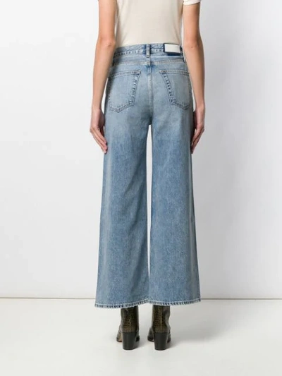 Shop Re/done Wide-leg Flared Jeans In Blue