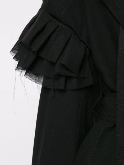 Shop Ann Demeulemeester Ruffled Sleeves Jacket In Black