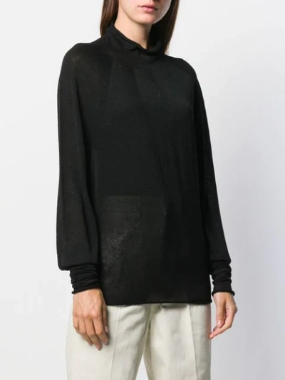 Shop Lemaire Roll Neck Sweatshirt In Black