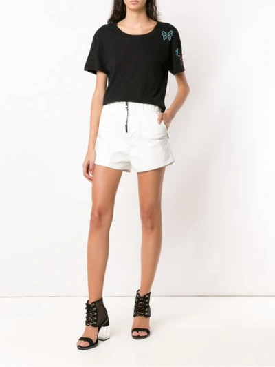 Shop Andrea Bogosian Leather Shorts - White