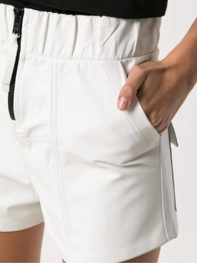 Shop Andrea Bogosian Leather Shorts - White