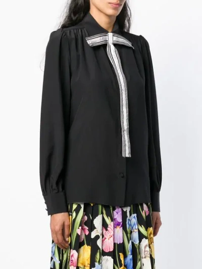 Shop Dolce & Gabbana Bow Detail Blouse In Black