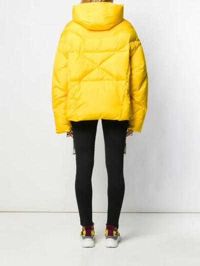 Shop Khrisjoy Hooded Puffer Jacket In Yellow