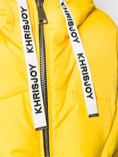 Shop Khrisjoy Hooded Puffer Jacket In Yellow