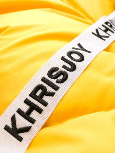 Shop Khrisjoy Hooded Puffer Jacket In Yellow