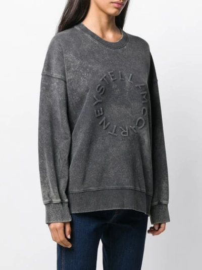 Shop Stella Mccartney Logo Detail Sweatshirt In Grey