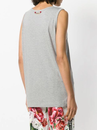 Shop Dolce & Gabbana Logo Elongated Tank Top - Grey