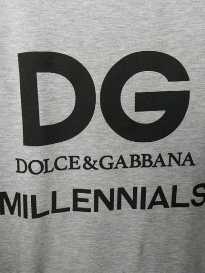 Shop Dolce & Gabbana Logo Elongated Tank Top - Grey