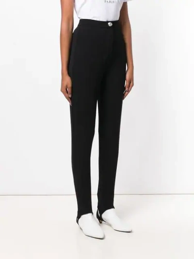 Shop Balmain Slim Fit Trousers In Black