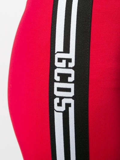 Shop Gcds Logo Band Leggings In Red