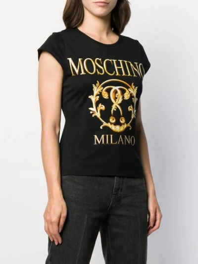 Shop Moschino Logo Print T In 1555 Black