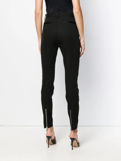 Shop Alexander Wang T T By Alexander Wang Stretch Zipper Trim Slim Trousers - Black