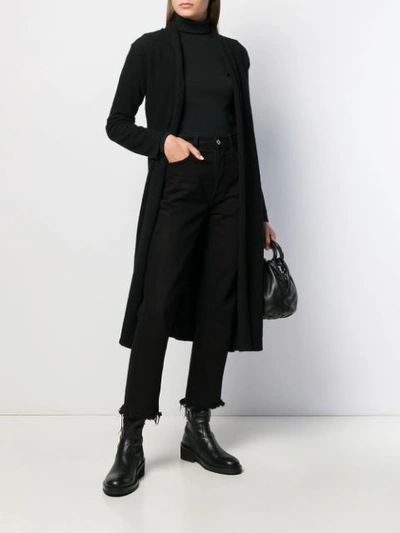 Shop Andrea Ya'aqov Longline Cardigan In Black