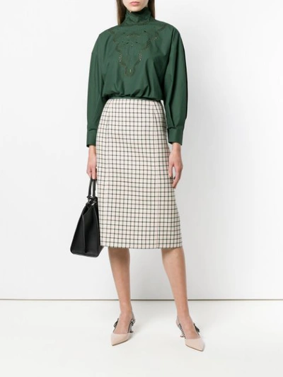 Shop Fendi Long Sleeve Blouse - Green