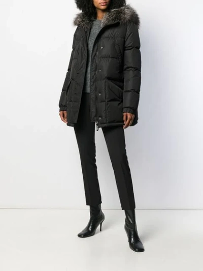 Shop Yves Salomon Padded Down Jacket In Black