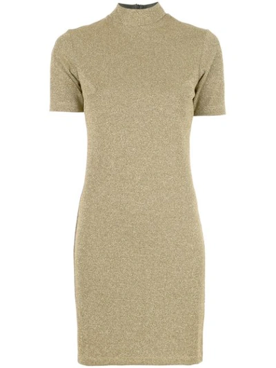 Shop Nomia Roll Neck Dress In Gold