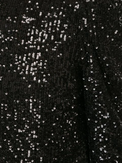 Shop Rachel Gilbert Nancy Shoulder Detail Sequin Top In Black ,metallic