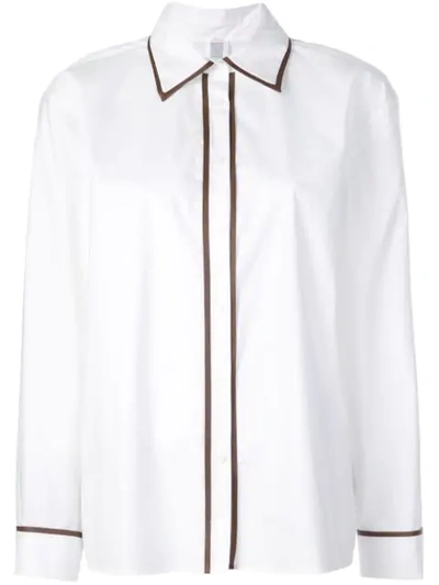 Shop Rosie Assoulin Contrast Piped Trim Shirt In White