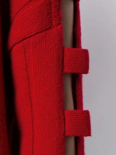 Shop Mcq By Alexander Mcqueen Cut Out Knitted Jumper In Red