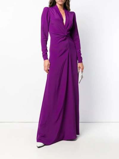 Shop Erika Cavallini Twist-front Gown - Purple