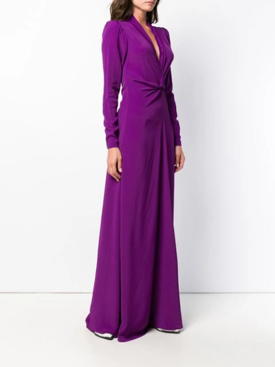 Shop Erika Cavallini Twist-front Gown - Purple