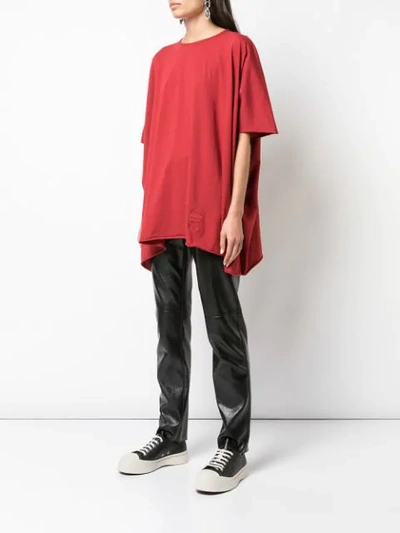 Shop Rick Owens Drkshdw Oversized T-shirt In Red