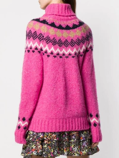 Shop Derek Lam 10 Crosby Diagonal Fair Isle Sweater In Pink