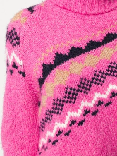 Shop Derek Lam 10 Crosby Diagonal Fair Isle Sweater In Pink