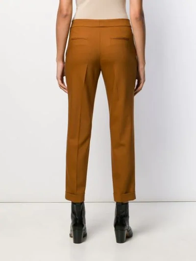 Shop Etro Cropped Tapered Trousers In 150 Ruggine