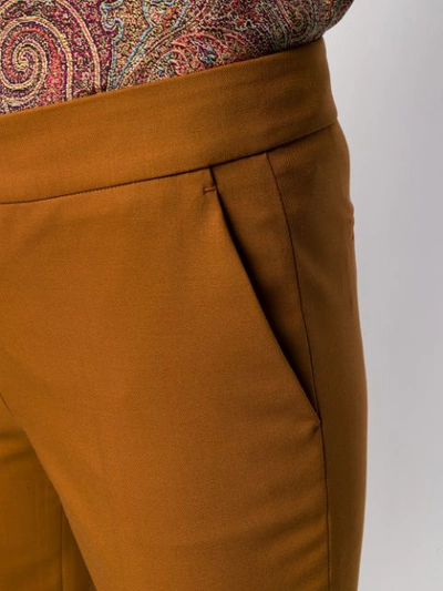 Shop Etro Cropped Tapered Trousers In 150 Ruggine