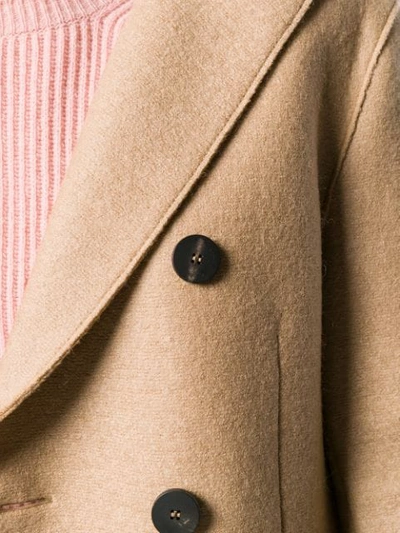 Shop Harris Wharf London Double Buttoned Coat In Neutrals