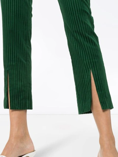 Shop Frame Split Hem Mid-rise Corduroy Trousers - Green