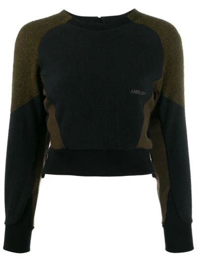Shop Ambush Fleece Panel Sweatshirt In Black