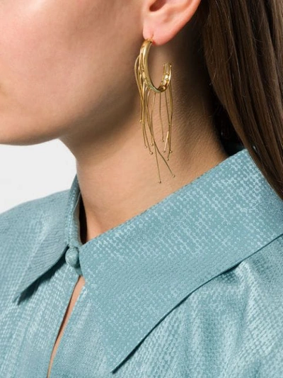 Shop Jil Sander Multi Lines Earrings In Gold