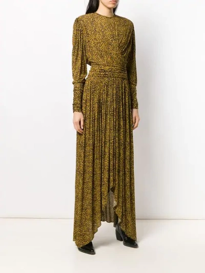 Shop Isabel Marant Draped Long Dress In Black