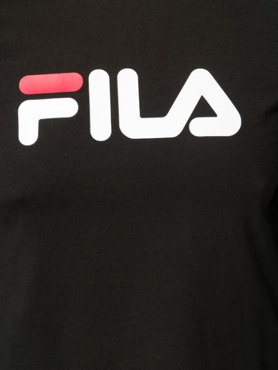 Shop Fila Cropped Logo Print Top In Black