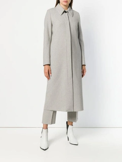 Shop Mm6 Maison Margiela Micro Check Coat In Neutrals