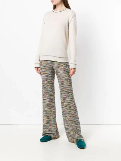 Shop Missoni Knitted Flared Trousers - Green