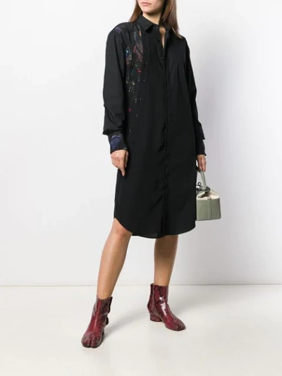 Shop A.f.vandevorst Dexter Shirt Midi Dress In Black