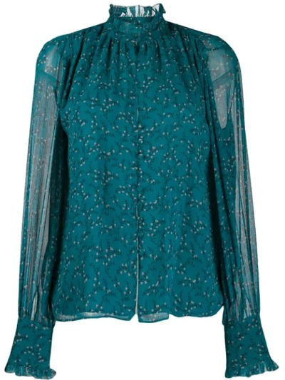 Shop Jonathan Simkhai Floral Print Shirt In Blue