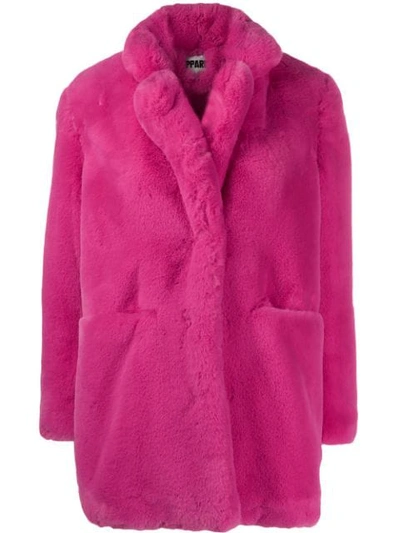 Shop Apparis Faux Fur Coat In Fucshia